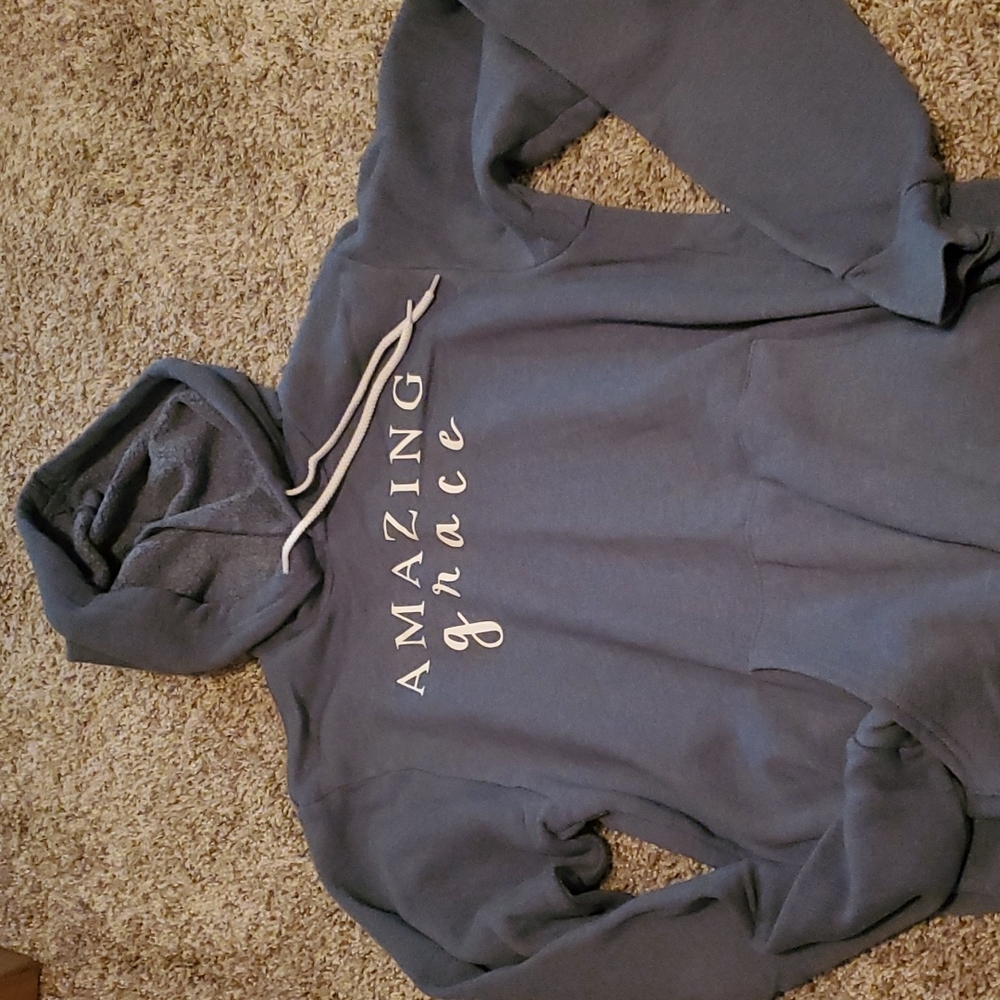 Women's grey/blue hoodie, small, front pouch pocket